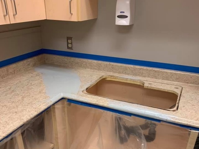 bathroooms - counters - kitchens Work process